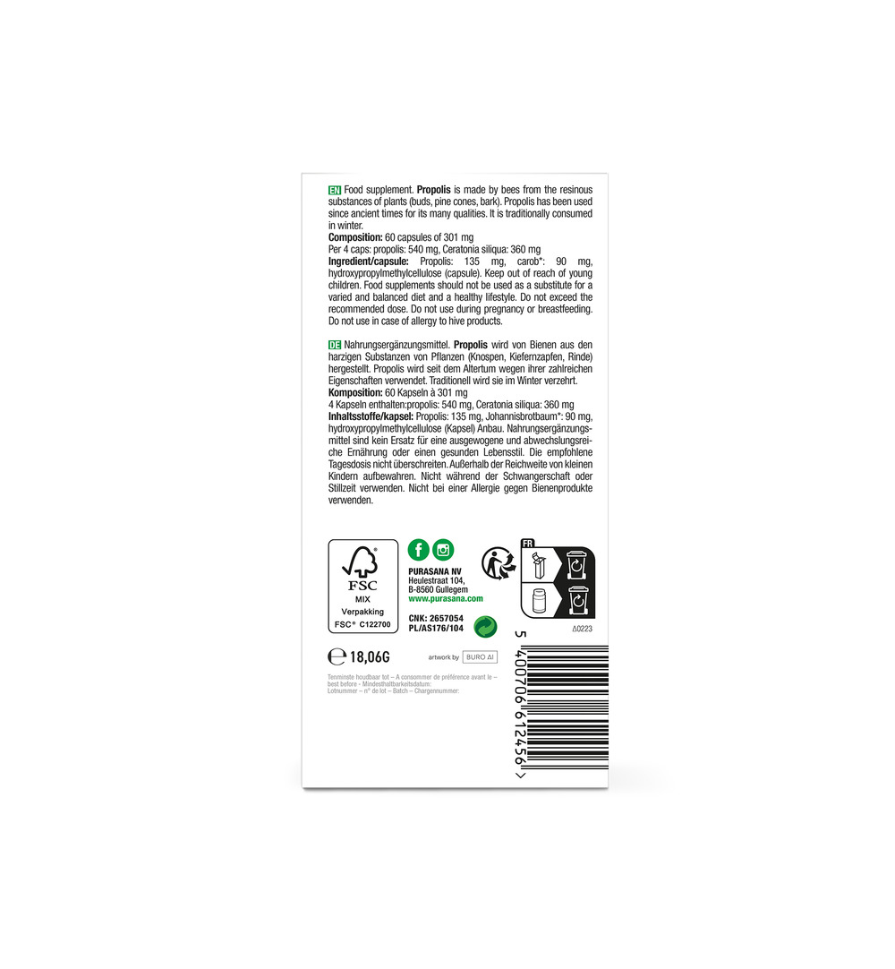 Purasana Propolis Bio (60 vega capsules)