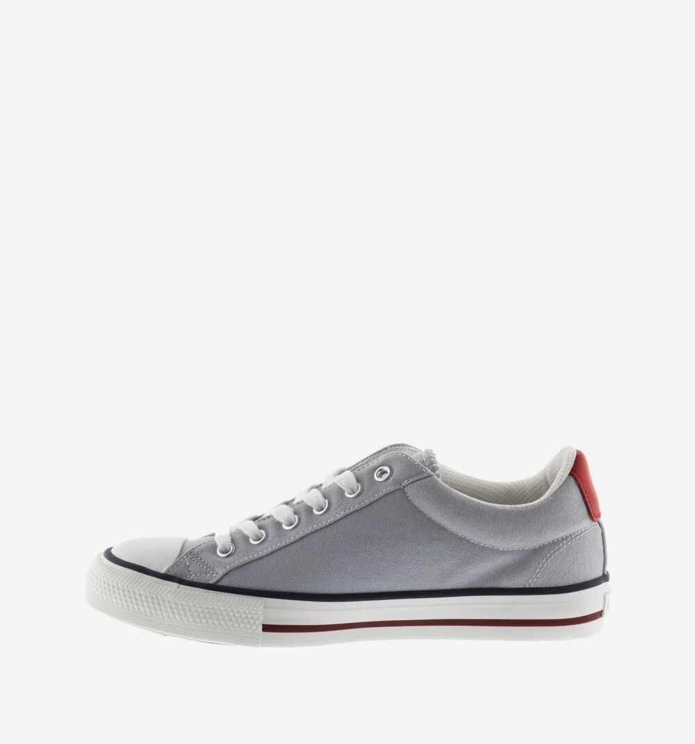 TRIBU TOILE CONTRASTANTE Baskets sport en toile unisexe logo GRIS