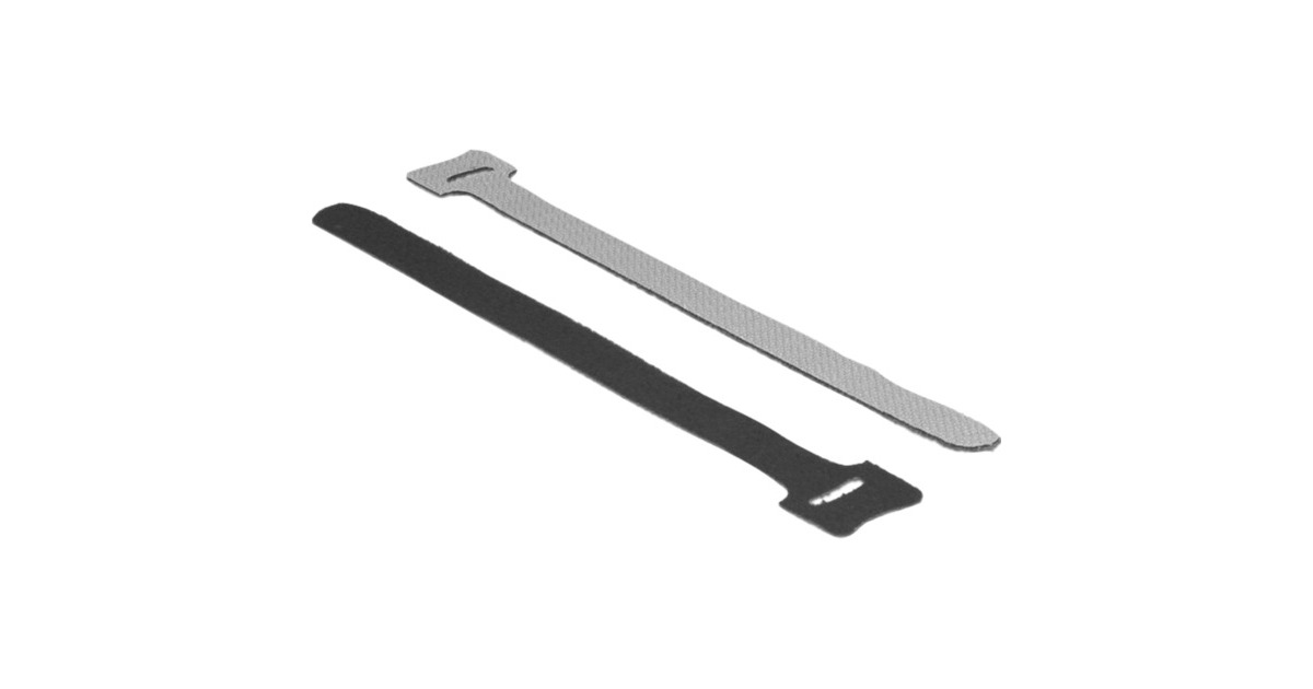 DeLOCKHook-and-loop fasteners, 10 stuks kabelbinder  (Zwart, L 200 mm x B 12 mm)