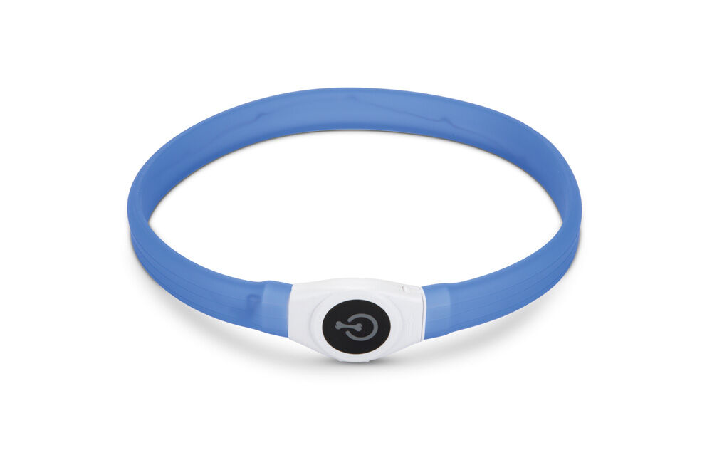 Beeztees Safety Gear Glowy USB - Lichtgevende Halsband - Hond - blauw - 2.5 cm