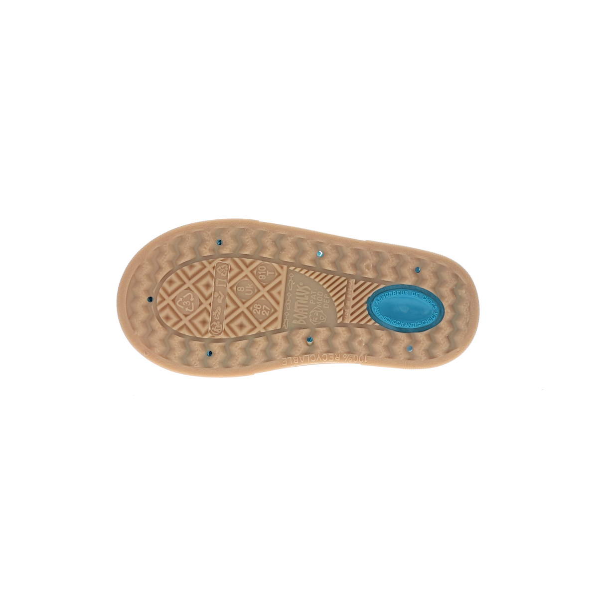 Sandales de plage bleu et beige