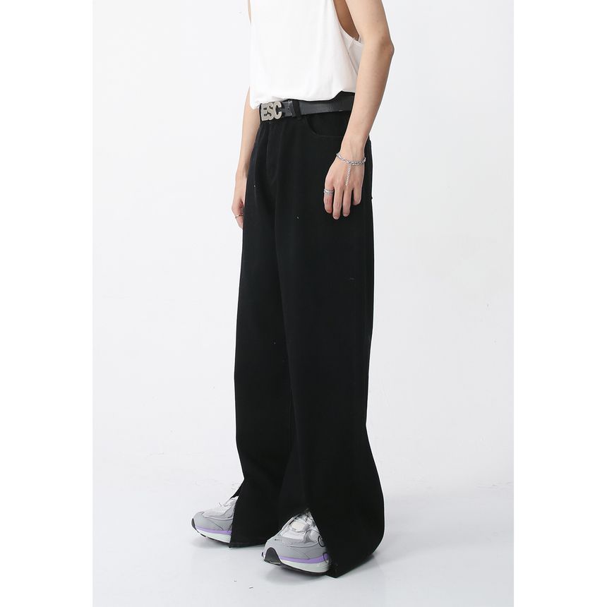 FAERIS - Hoge taille wijde jeans