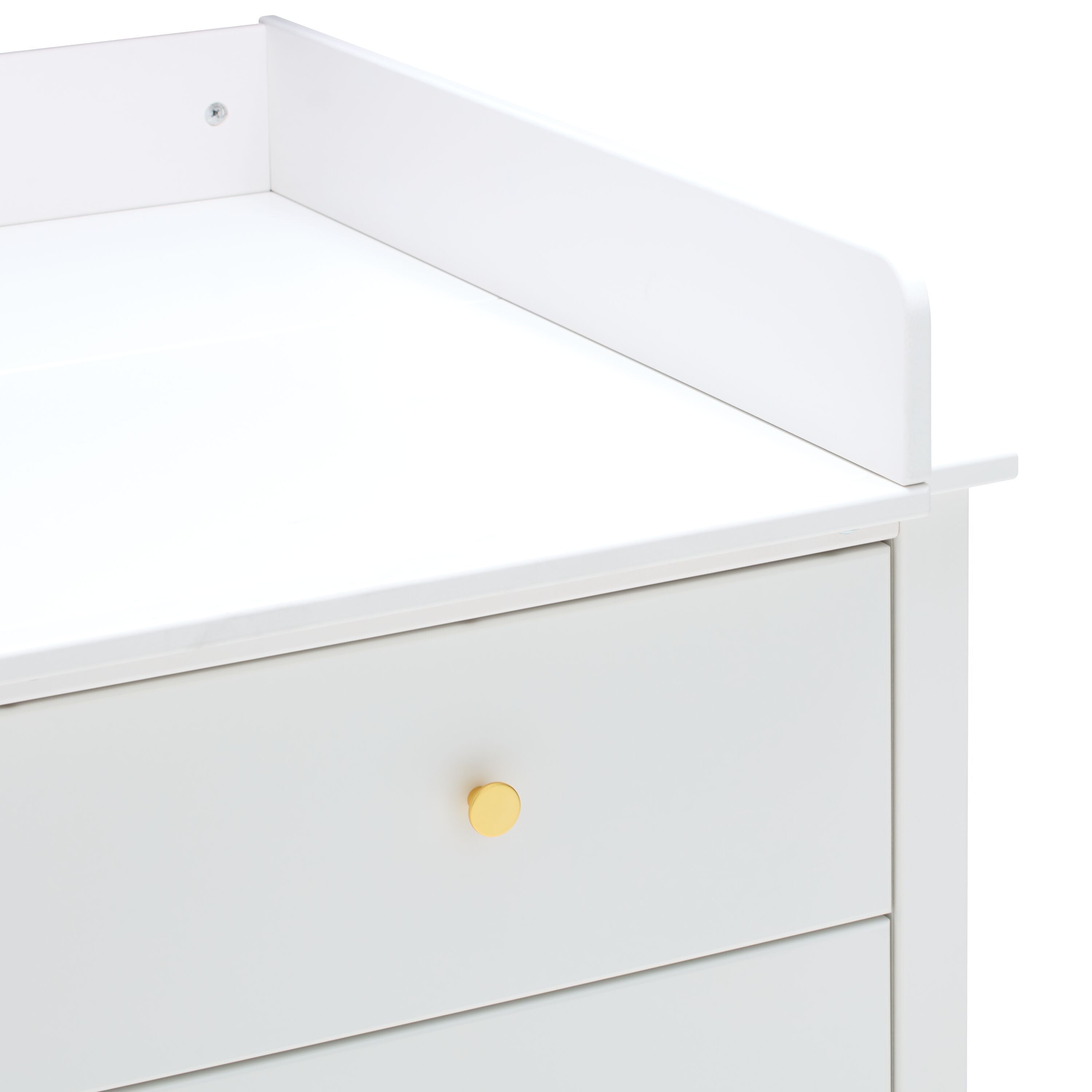 LUNA Wickelkommode mit Aufsatz Weiss - Weiss / B: 101.0 cm x T: 76.5 cm x H: 103.1 cm