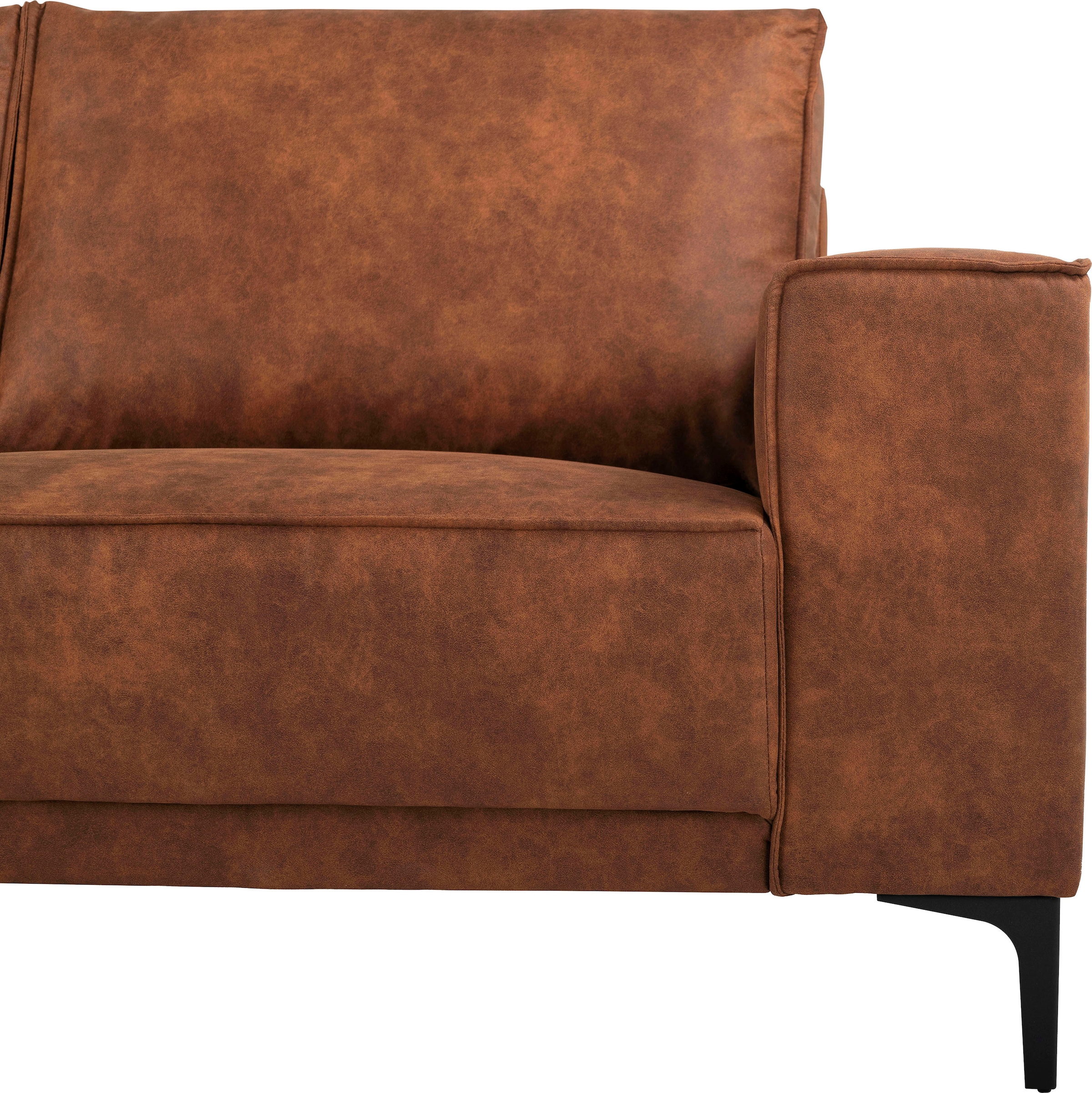GOODproduct Ecksofa »Polsterecke Oland, Struktur, Flachgewebe, Luxus-Microfaser, Boucle« L-Form, 280 cm, Wellenunterfederung, Skandi-Design, Metallfüsse
