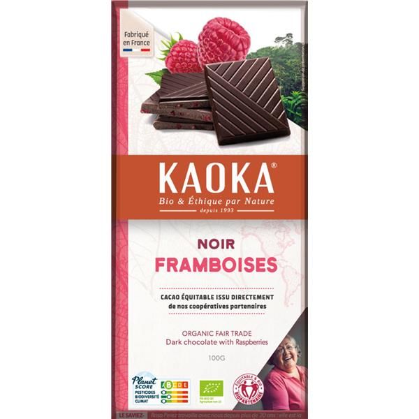 Chocolate Preto 58% Cacau Bio Fair Trade Com Framboesas