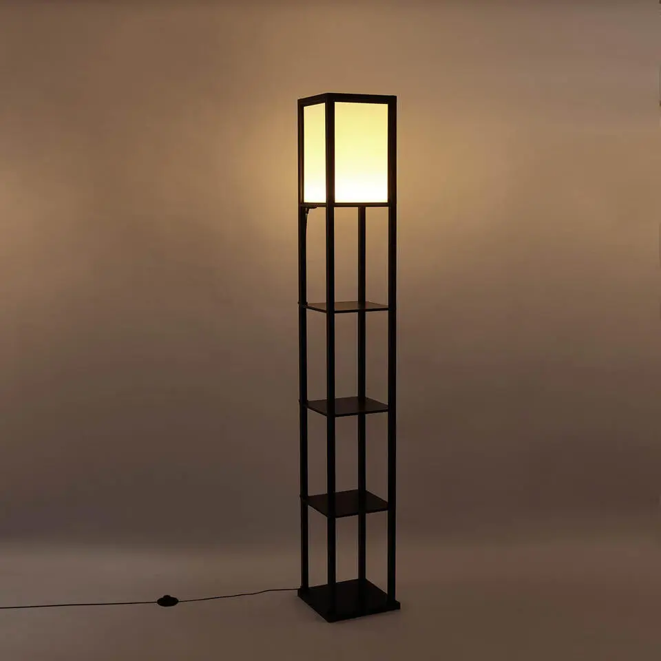 Qazqa vloerlampen nea zwart geïntegreerde led