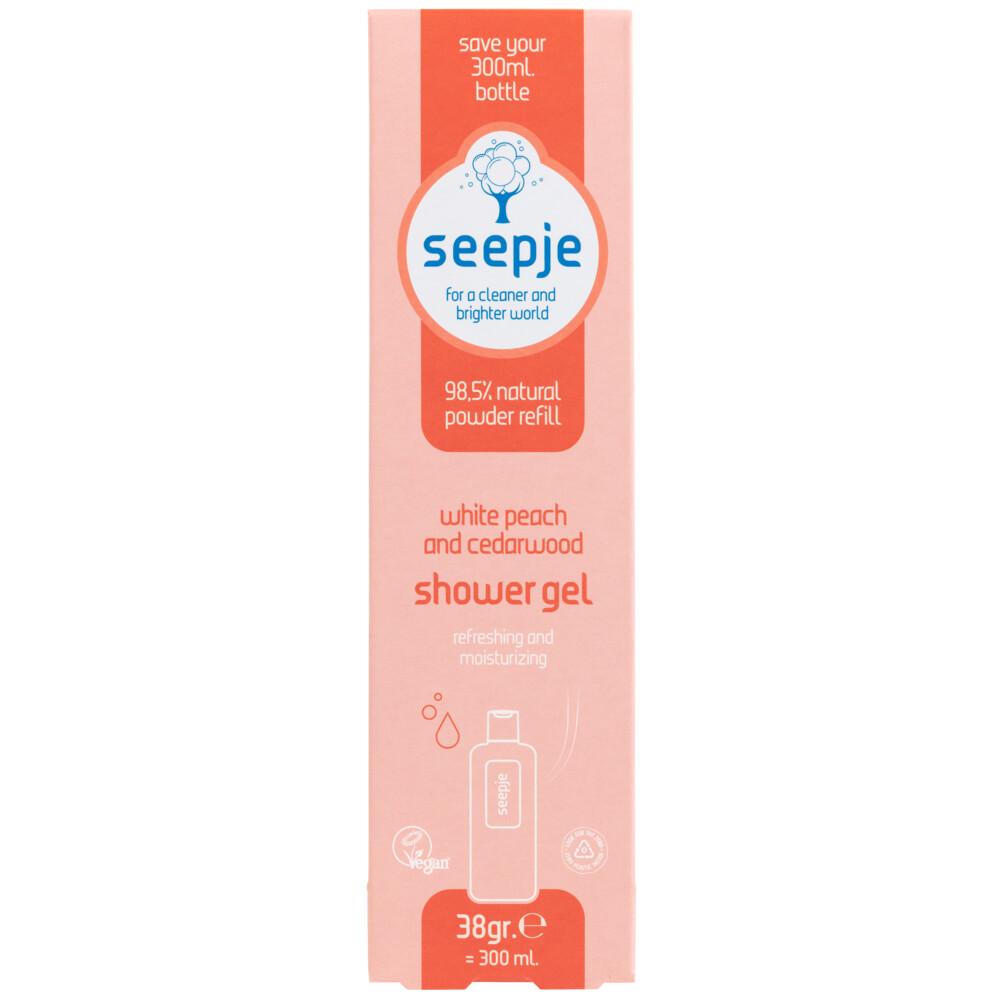 Seepje Witte Perzik en Cederhout Douchegel Navulling38 gr