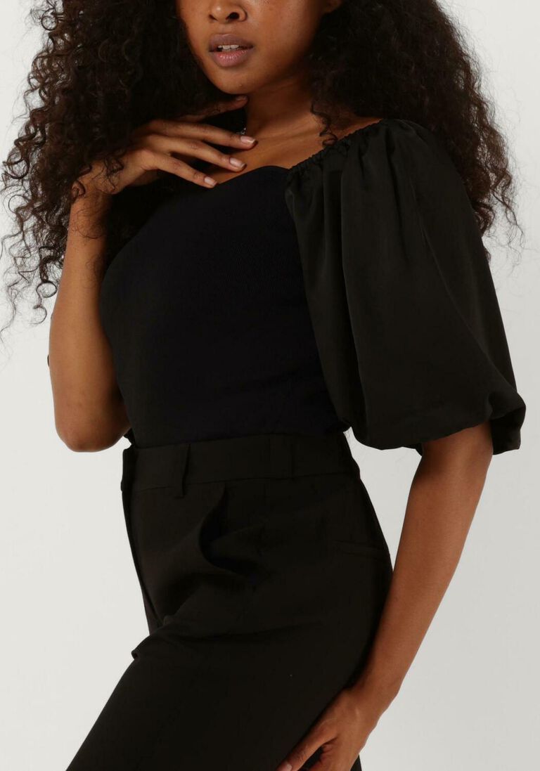 CO\\'COUTURE zwarte co'couture top mercia off shoulder mix blouse