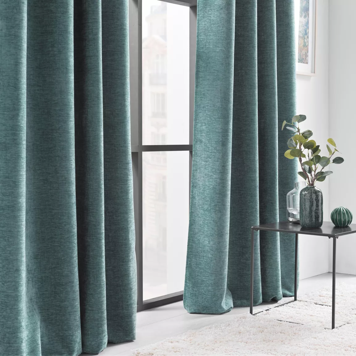 Rideau œillets velours (140 x 260 cm) Verra Vert sauge