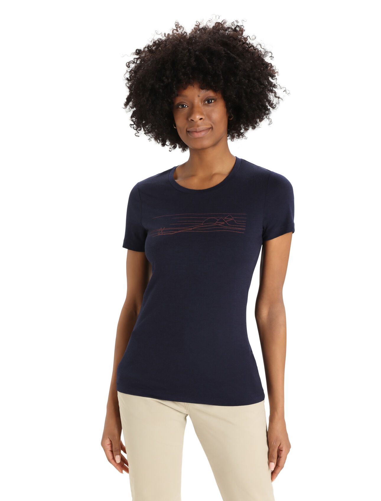 Tech Lite II SS Tee Ski Stripes Dame IB401/Midnight Navy