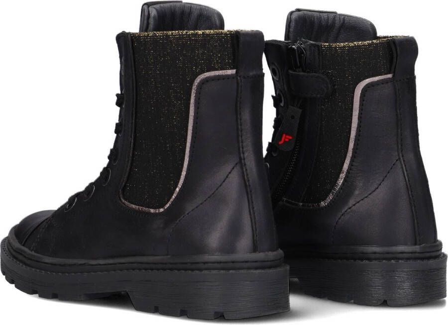 Jochie & Freaks Bibi Veterboots Laarzen Met Veters Meisjes Kids Zwart