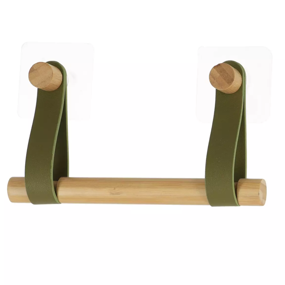 Dérouleur de papier toilette adhésif easy Chic simili cuir Kaki