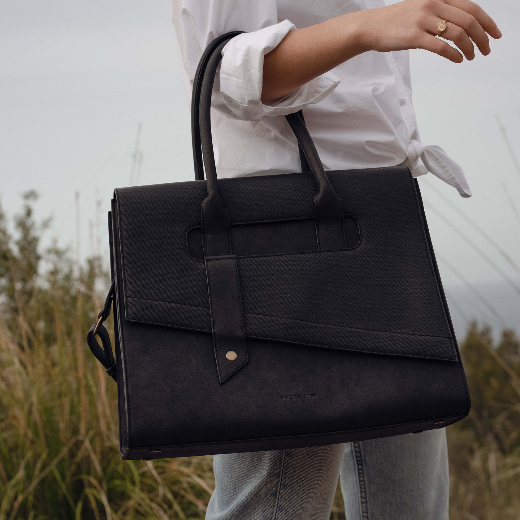 laptoptas, schoudertas, shopper Violet Hamden Violet Hamden Zwart