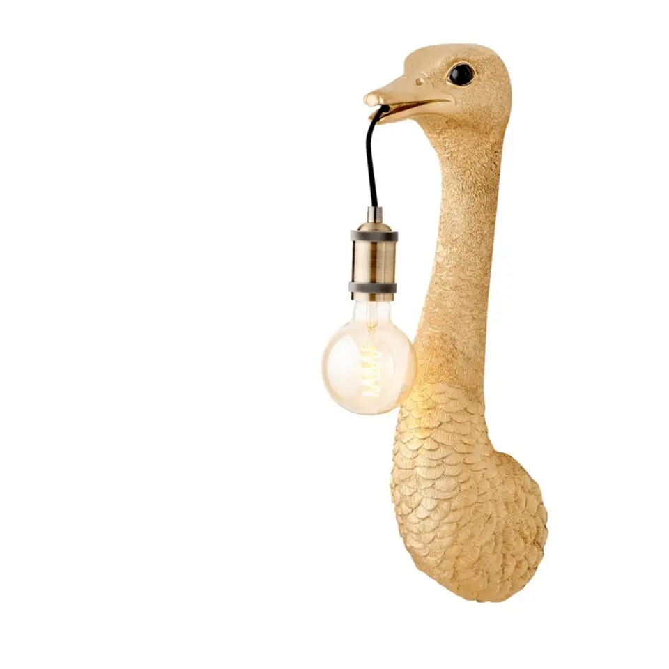 Wandlamp Ostrich - Goud - 18x15,5x57,5cm