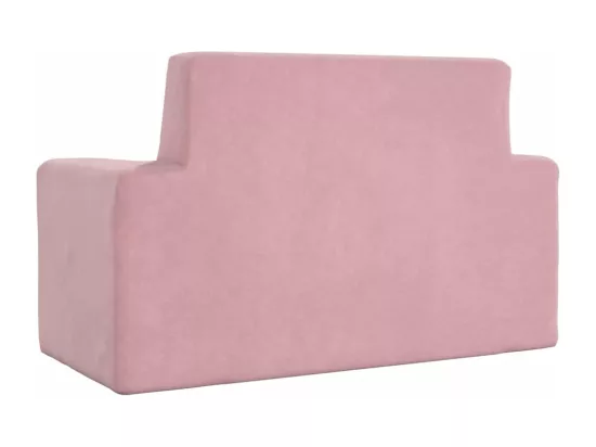 Canapé pour enfants à 2 places Rose Peluche douce