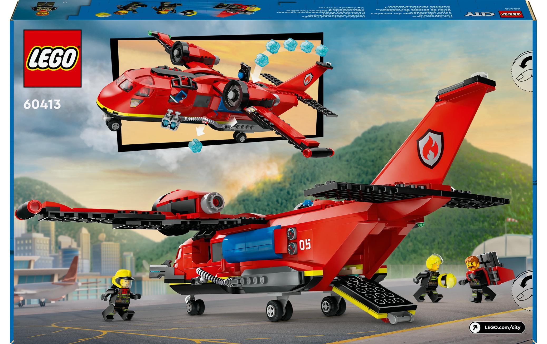 City Löschflugzeug 60413Bau- und Spielset zum Nachstellen echter Löscheinsätze