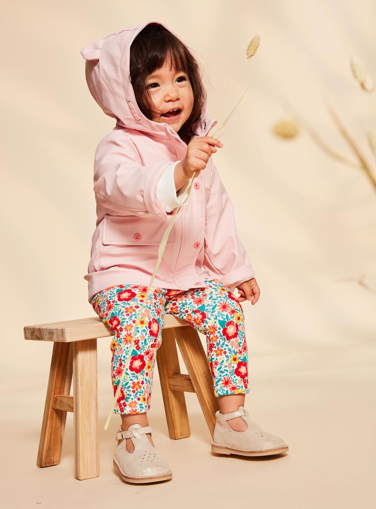 Imperméable rose ciré à capuche 3 en 1