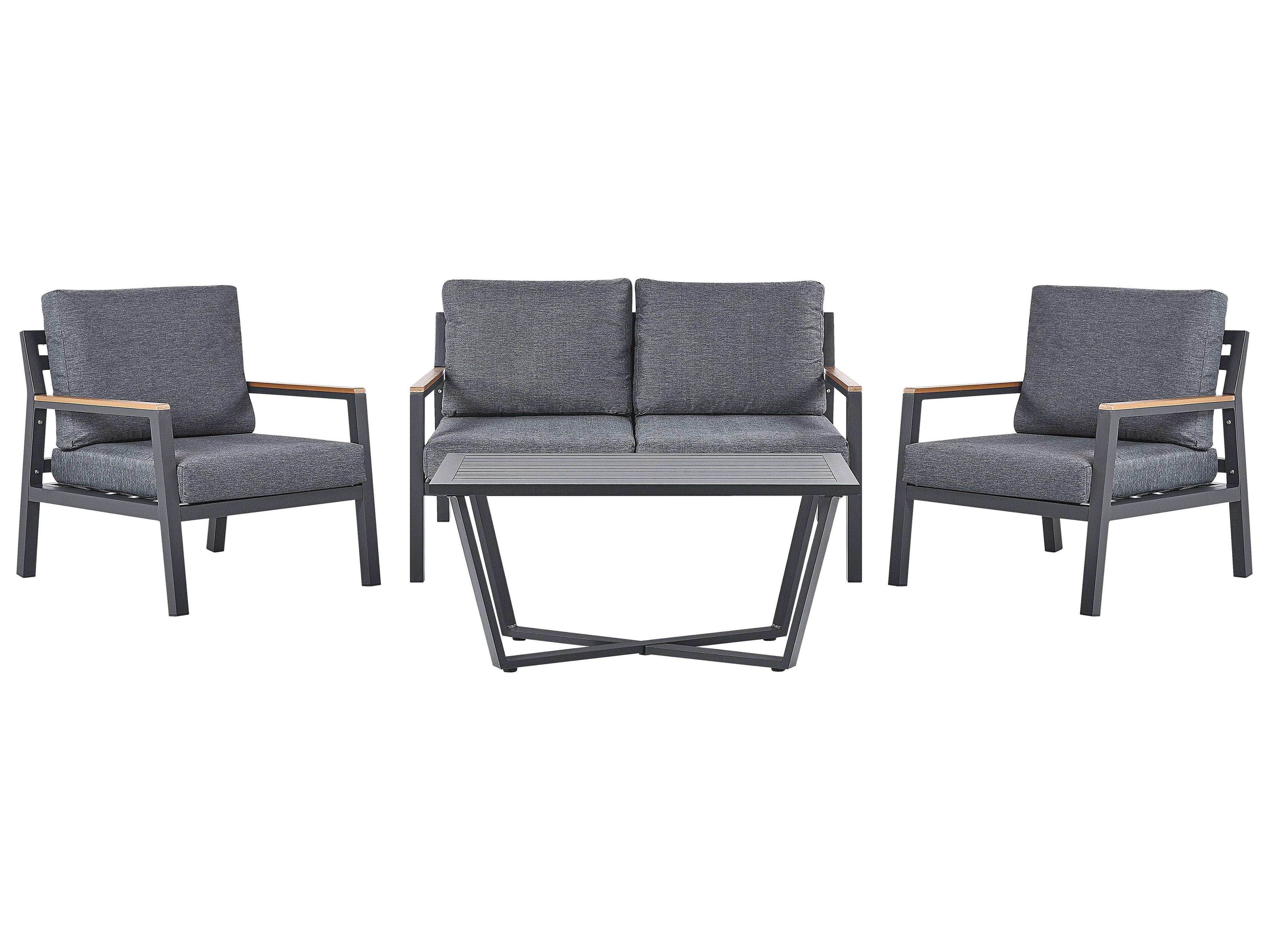Loungeset met tafel 4-zits DELIA Metaal Grijs