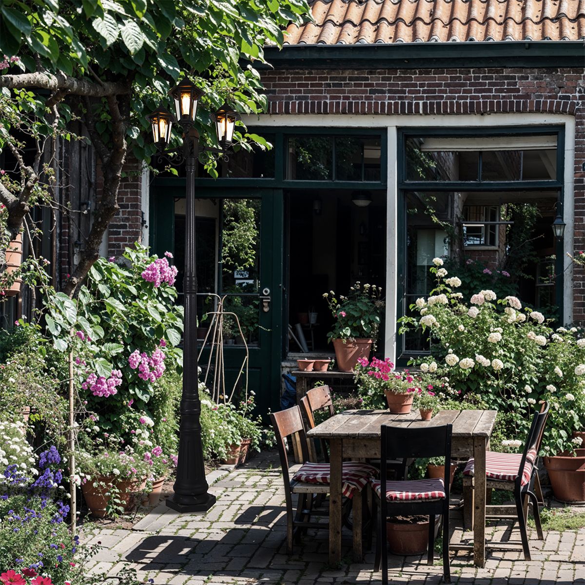 Klassieke buiten lantaarn zwart 3-lichts IP44 - New Haven