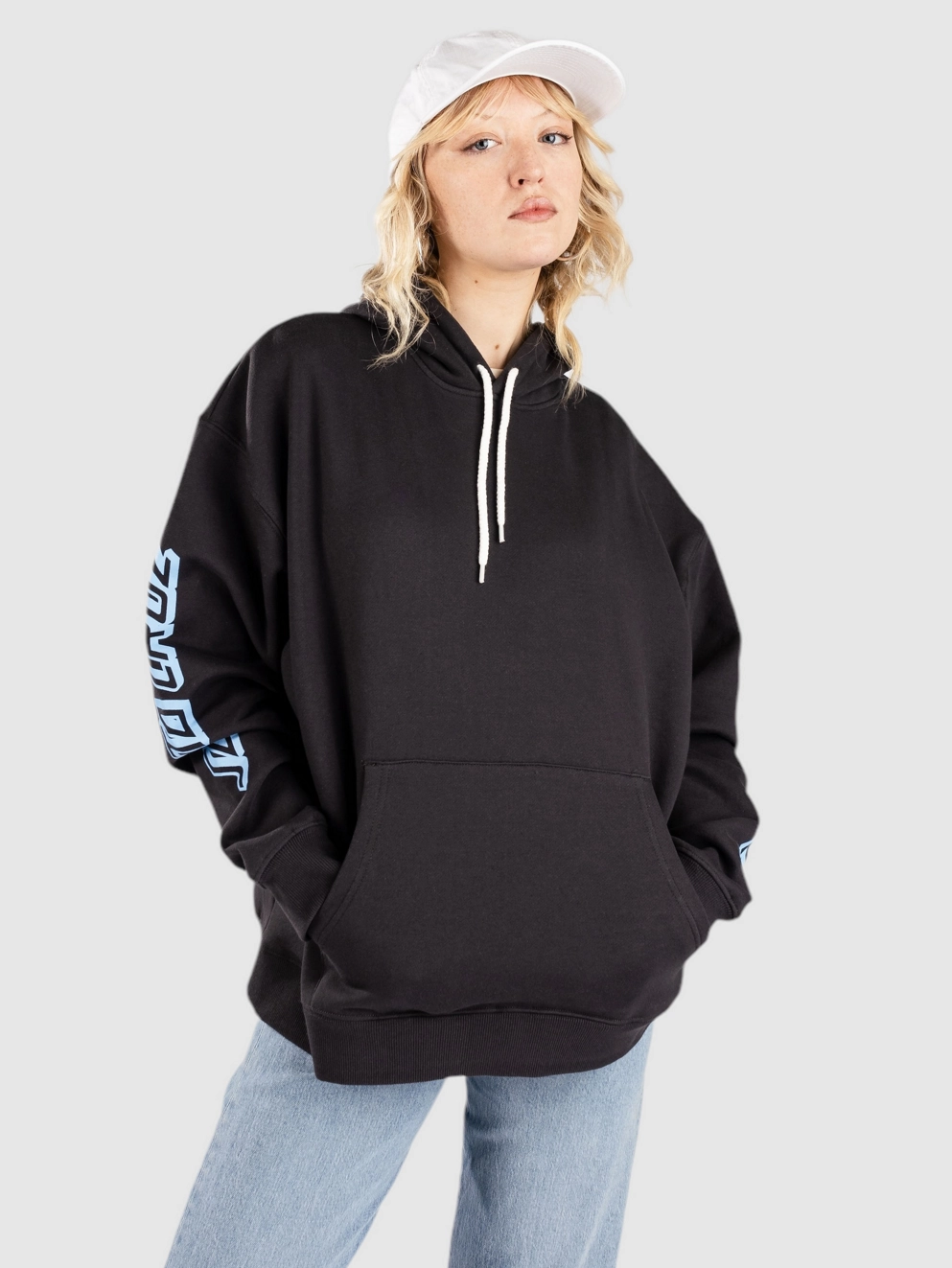 Santa Cruz Crescent Strip Hoodie black wash