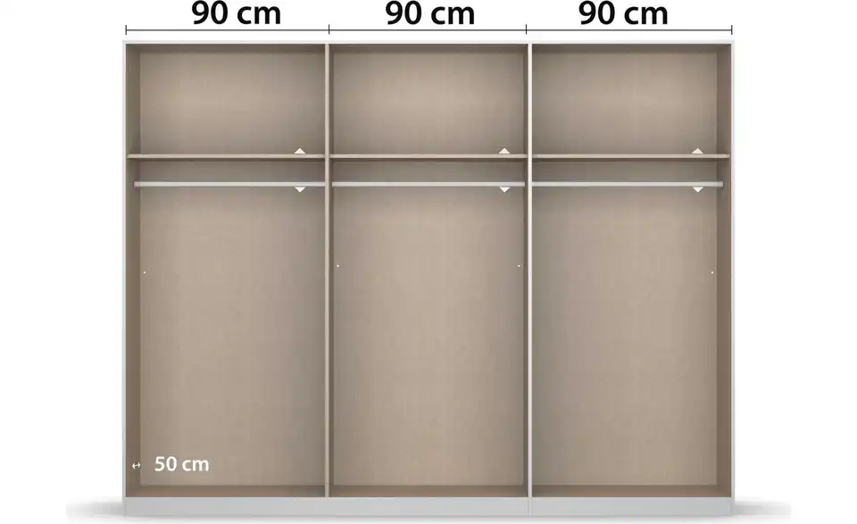 Drehtürenschrank Grau, Salbeigrün 271 cm 6 Stück
