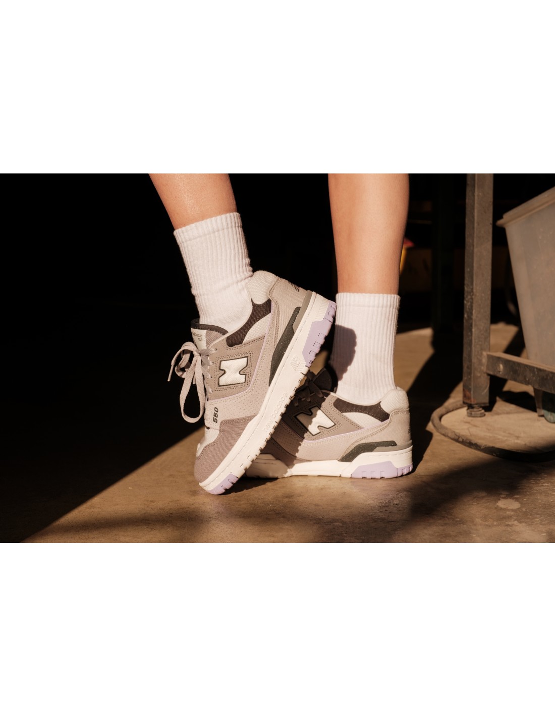 new balance Sneakers femme 550 daim gris/violet