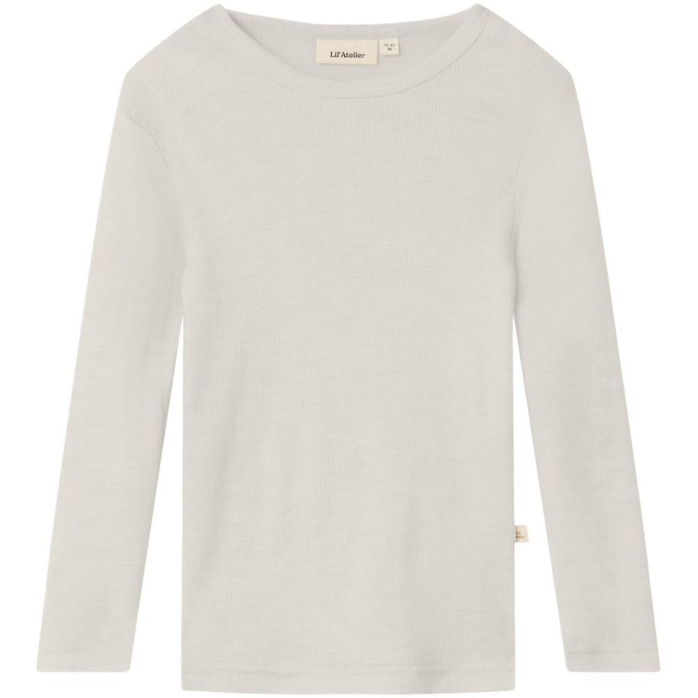 Køb Lil'Atelier Turtledove Melange Nmnnalu Rib Wo/Mo Ls Slim Top Lil