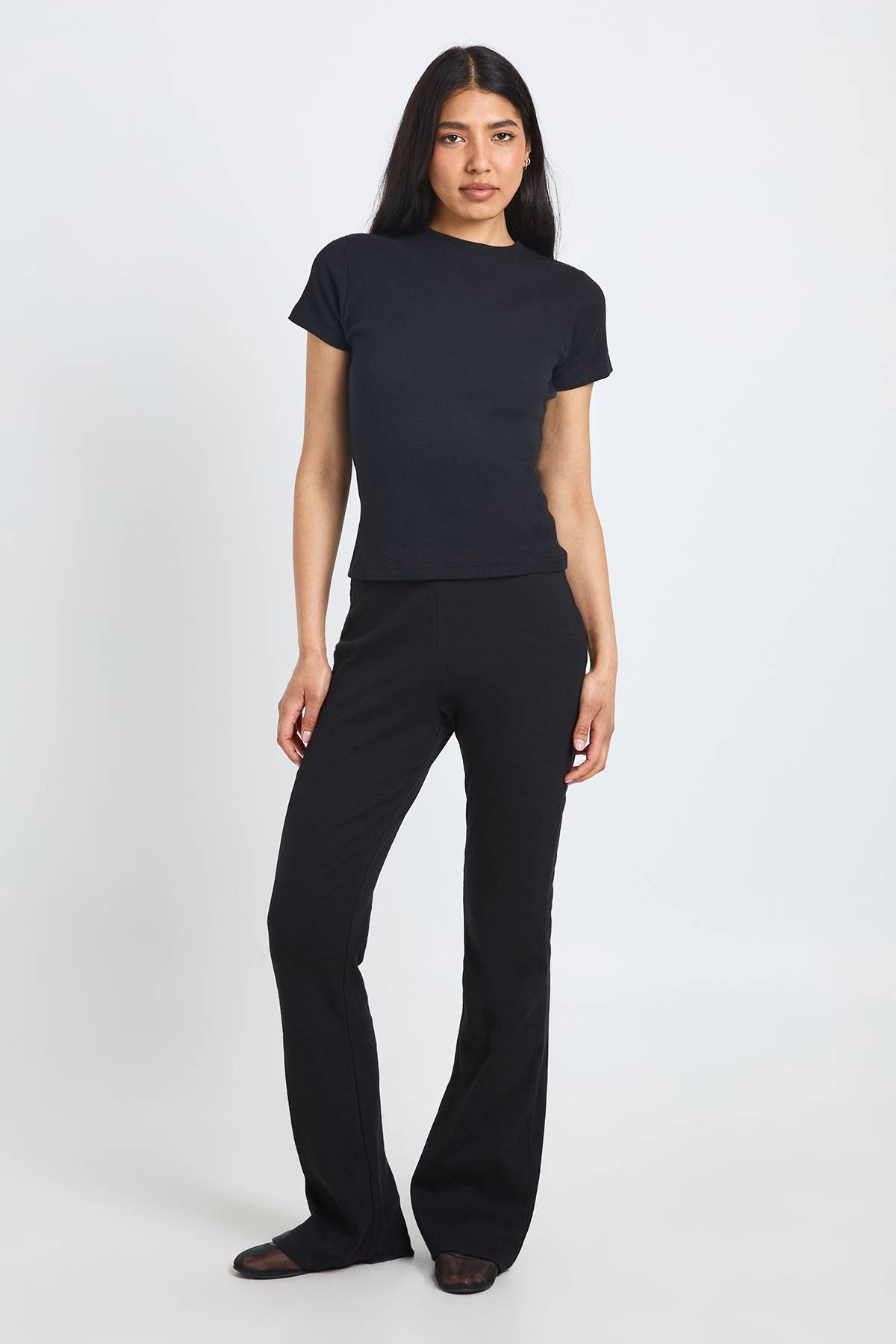 boohoo Legging Évasé Côtelé Basique Tall