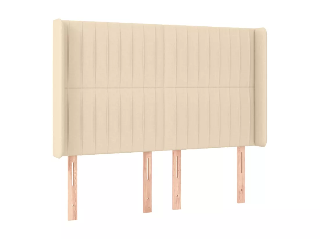Sommier tapissier avec matelas et LED Crème 140x190 cm Tissu