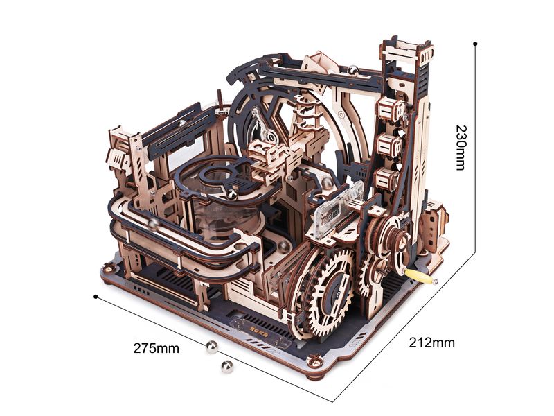 RoboTime Bausatz Marble Spaceport 472-teilig 3D-Puzzle aus lasergeschnittenen Holzteilen
