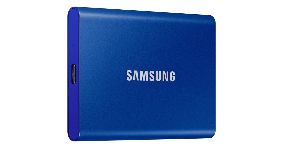 SAMSUNGPortable T7, 2 TB externe SSD  (Blauw, MU-PC2T0H/WW, USB-A 3.2 (10 Gbit/s))
