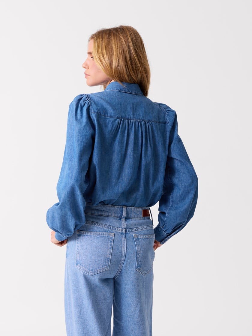 Anna bluse Faded Denim