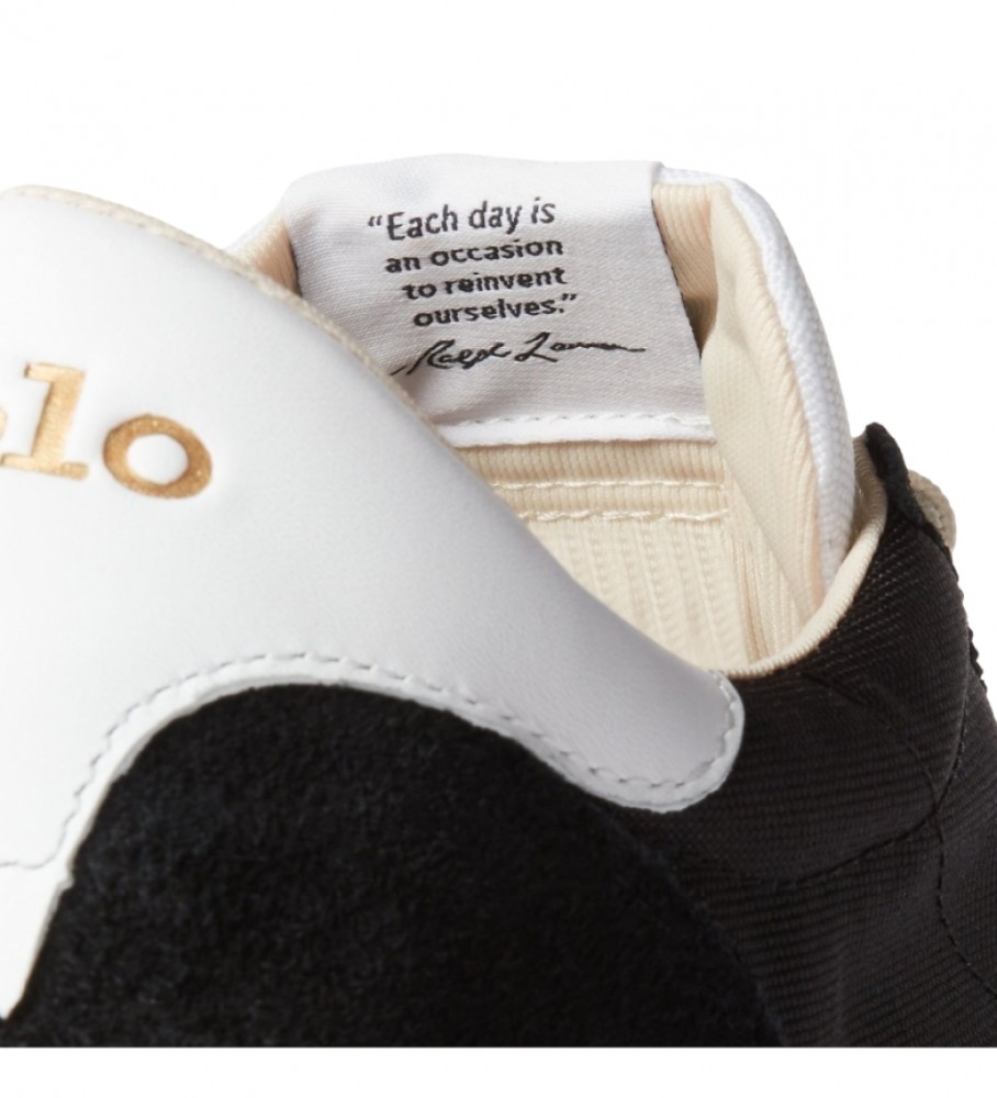 Tênis Ralph Lauren Train 89 em couro preto