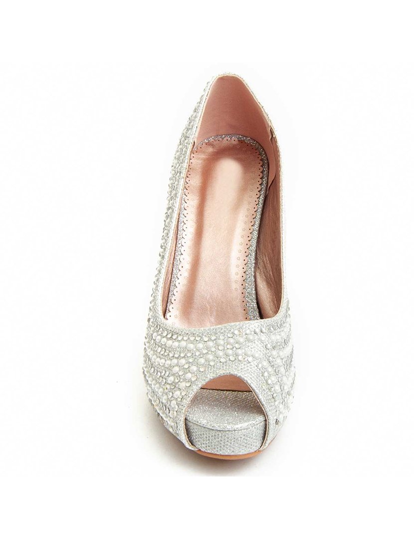 Silver High Heel Ladies Shoes