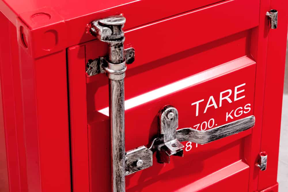 Container-Schrank GLOBETROTTER 50cm rot Metall Nachttisch Beistellschrank