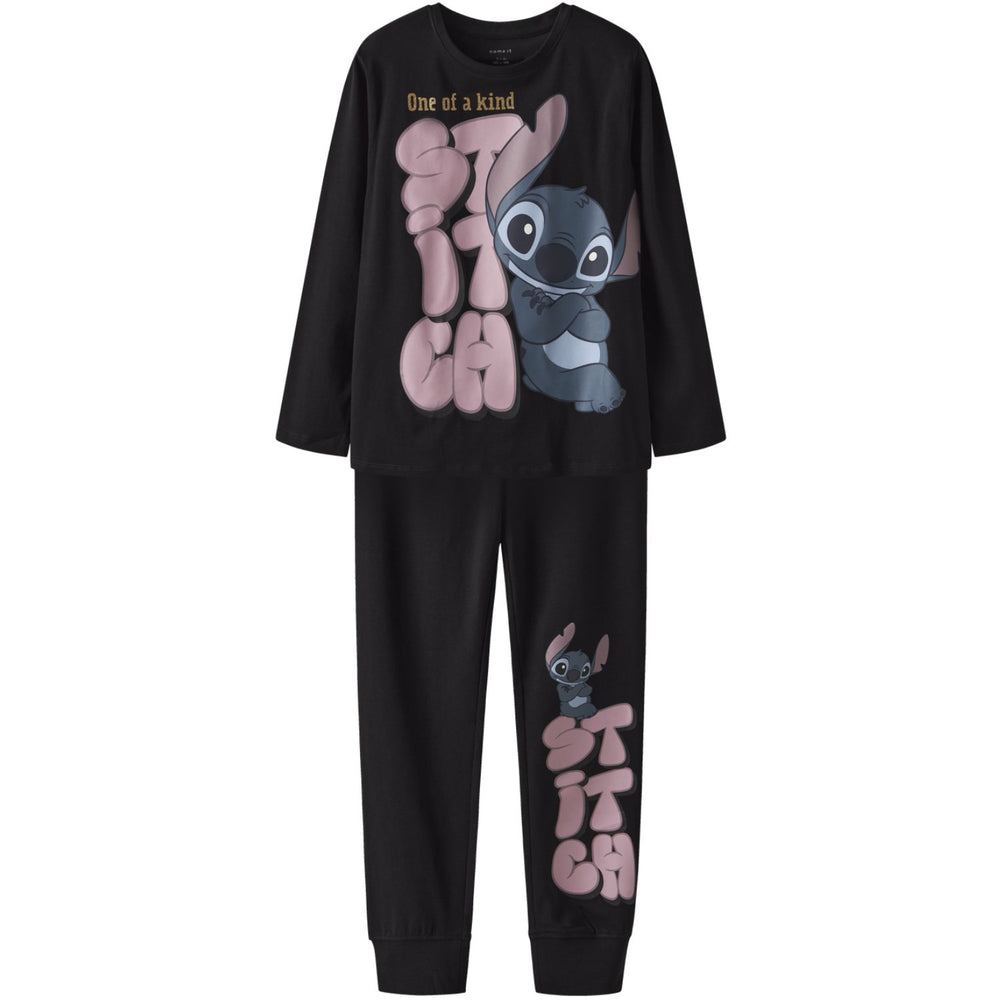 Køb Name It Black Nkfolina Stitch Ls Natsæt Wdi