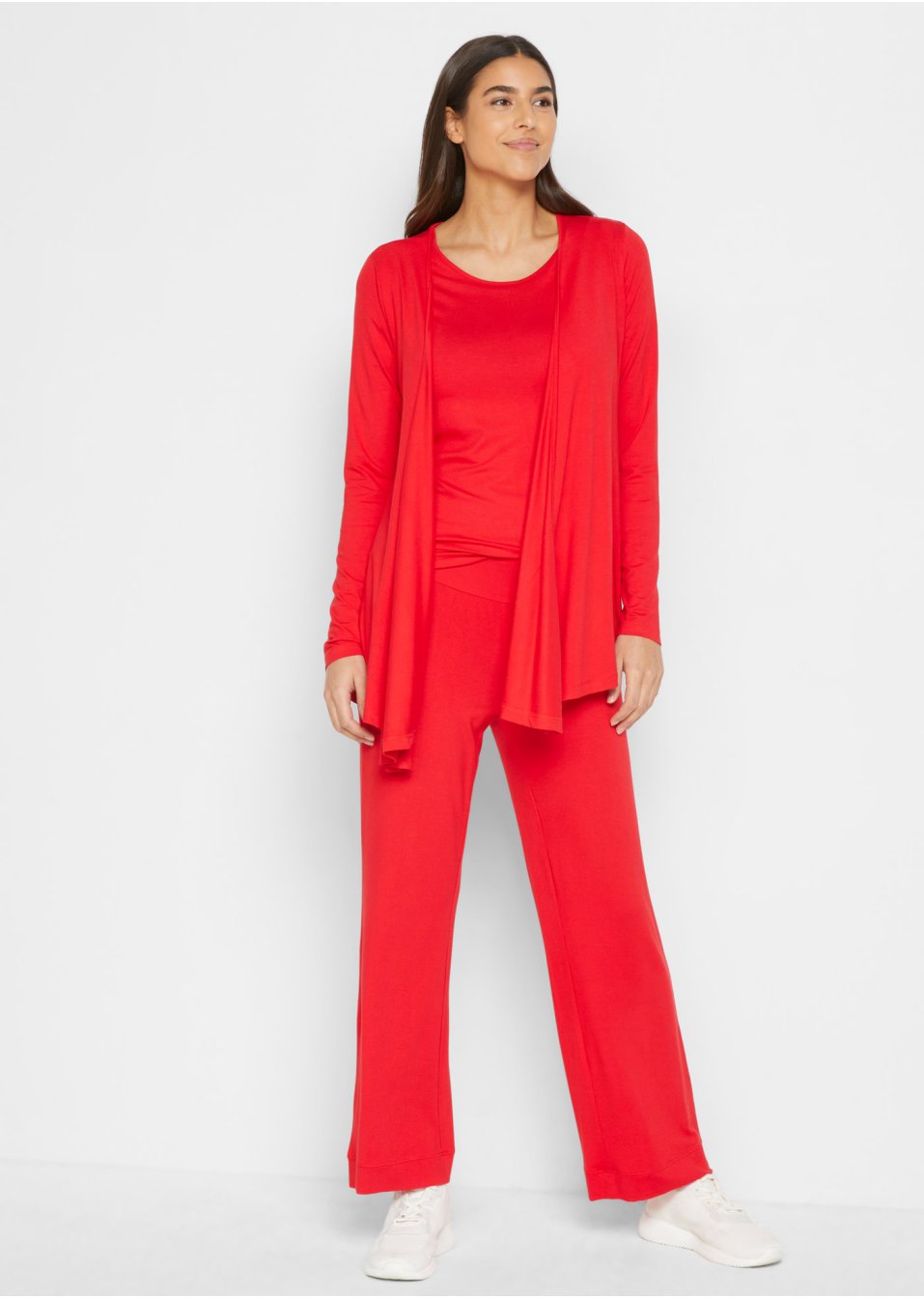 T-shirt, gilet et pantalon (Ens. 3 pces.) avec viscose