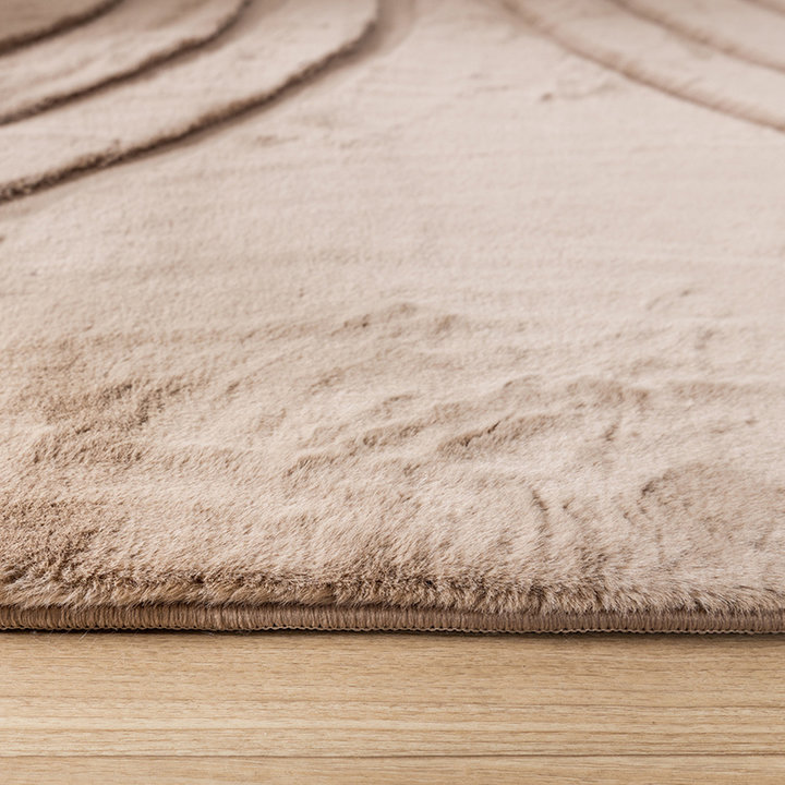 Zacht hoogpolig vloerkleed - Carvy Arches Taupe
