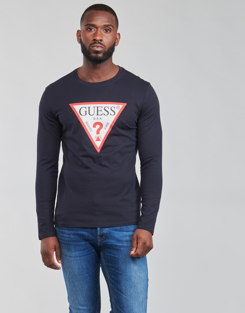 Guess - CN LS ORIGINAL LOGO TEE - Marine