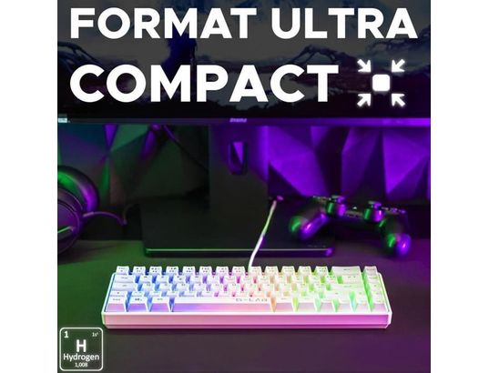 THE G-LAB - Clavier gamer KEYZ Caesium TKL blanc (FR)