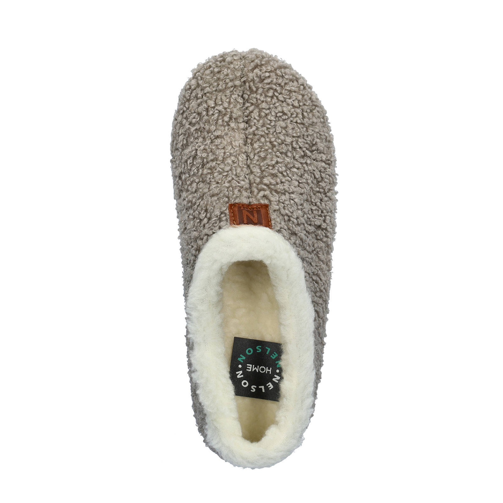 Nelson Home teddy pantoffels grijs