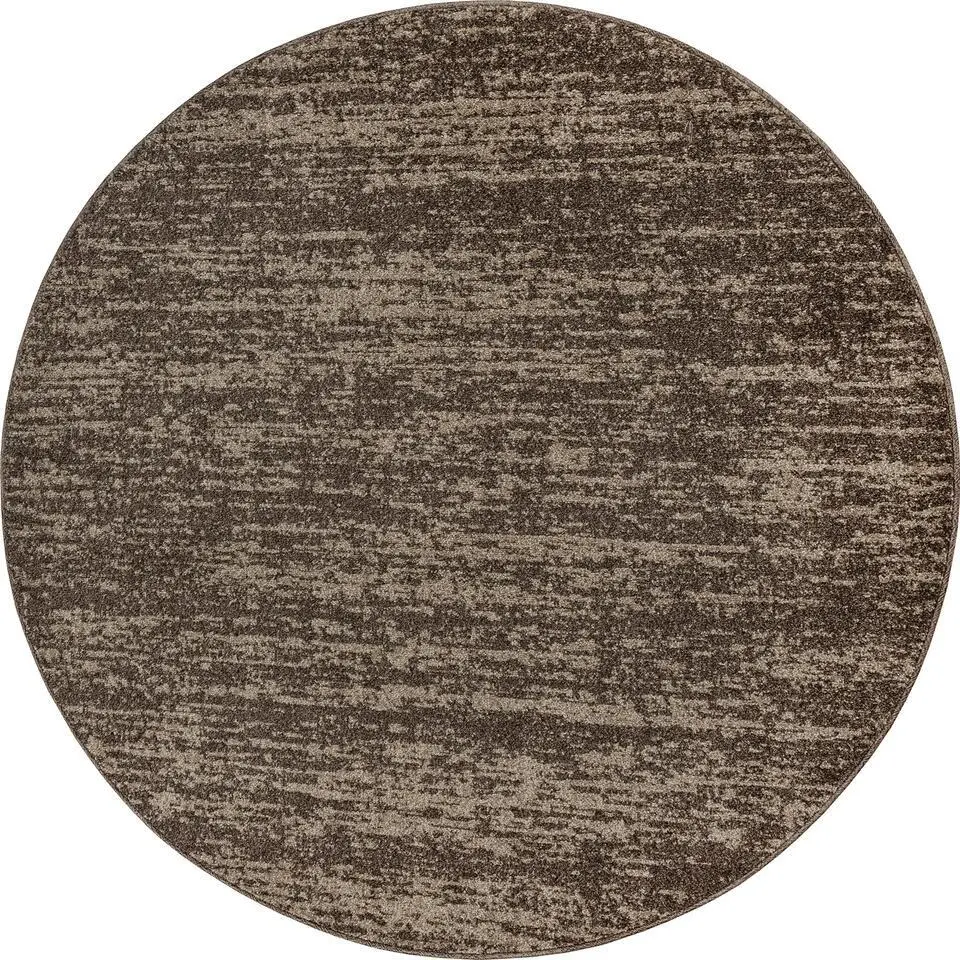 Relax Oslo - Laagpolig Effen Vloerkleed - Bruin - 120 CM ROND