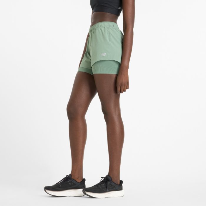 New Balance Dame Shorts RC Seamless 2in1 3 Inch Shorts Grøn
