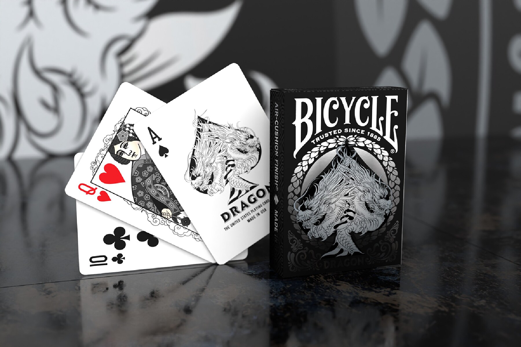Bicycle® Kartendeck - Black Dragon Kartenspiel Spielkarten Pokerkarten