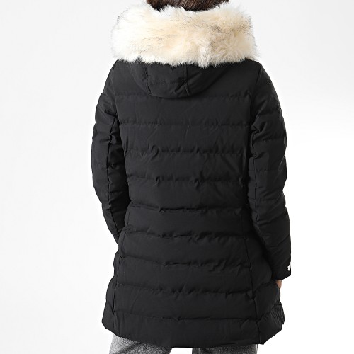 Doudoune Chauffante Capuche Fourrure Femme Stockholm Noir Blanc