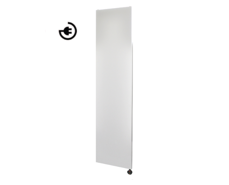 Sanicare Denso elektrische radiator 40x180cm wit mat met thermostaat zwart linksonder