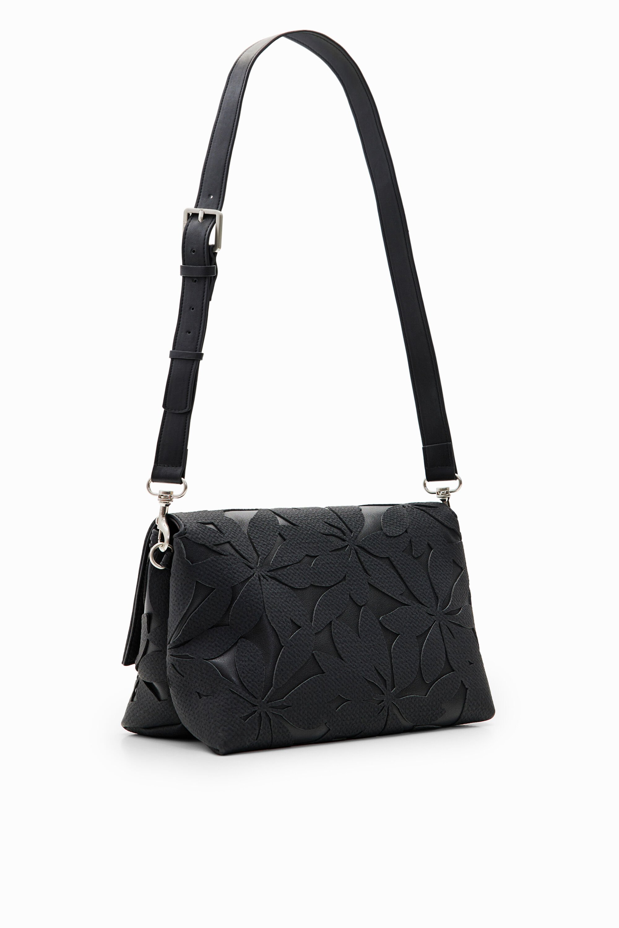 Sac à bandoulière moyen fleurs estampées