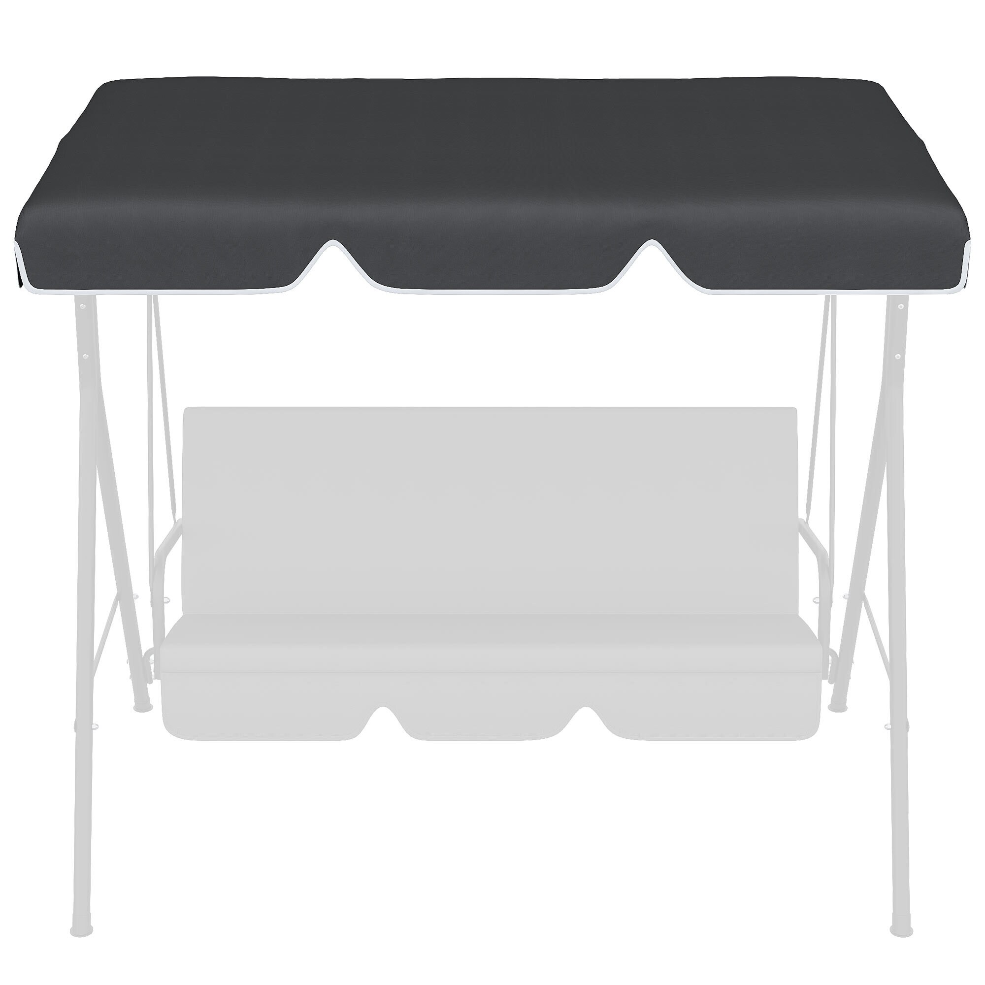 Outsunny Hollywoodschaukel Ersatzdach mit Schlaufenbefestigung schwarz 192L x 144B cm