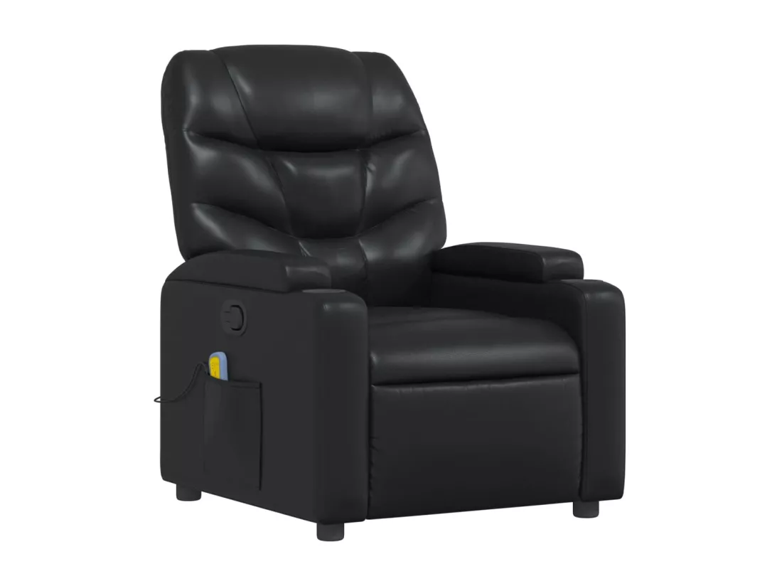 Fauteuil massant inclinable Noir Similicuir