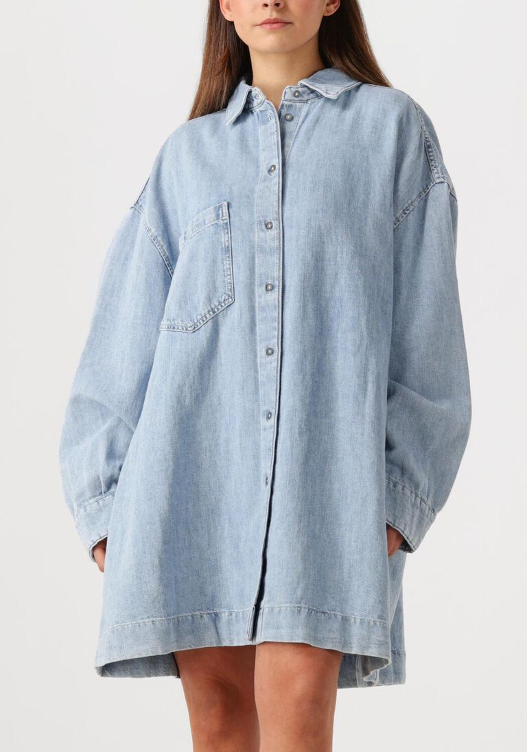 blauwe 7 for all mankind mini jurk overshirt dress